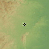 Shaded relief of the 54 km around Wuan, drawn from the GMTED2010 grid