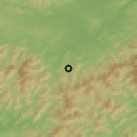 Shaded relief of the 56 km around Wucheng, drawn from the GMTED2010 grid