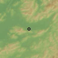 Shaded relief of the 57 km around Wuning, drawn from the GMTED2010 grid