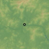 Shaded relief of the 58 km around Wuzhou, drawn from the GMTED2010 grid