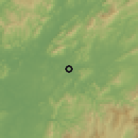 Shaded relief of the 57 km around Xiangdong, drawn from the GMTED2010 grid