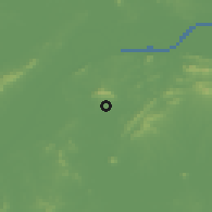 Shaded relief of the 56 km around Xiaolingwei, drawn from the GMTED2010 grid