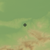 Shaded relief of the 55 km around Xiaoyi, drawn from the GMTED2010 grid