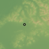 Shaded relief of the 55 km around Xincheng, drawn from the GMTED2010 grid