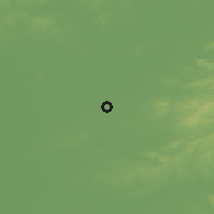 Shaded relief of the 53 km around Xinchengxi, drawn from the GMTED2010 grid