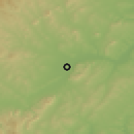 Shaded relief of the 53 km around Chaoyang, drawn from the GMTED2010 grid