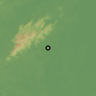 Shaded relief of the 57 km around Xinjian, drawn from the GMTED2010 grid