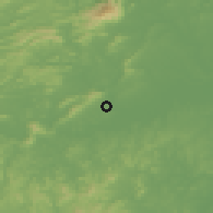 Shaded relief of the 57 km around Xinyu, drawn from the GMTED2010 grid