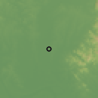 Shaded relief of the 56 km around Xinzhou, drawn from the GMTED2010 grid