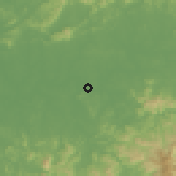 Shaded relief of the 57 km around Xiongshi, drawn from the GMTED2010 grid