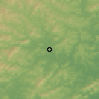 Shaded relief of the 53 km around Xiuyan, drawn from the GMTED2010 grid
