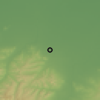 Shaded relief of the 54 km around Yidu, drawn from the GMTED2010 grid