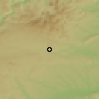 Shaded relief of the 55 km around Yima, drawn from the GMTED2010 grid