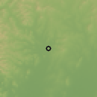 Shaded relief of the 55 km around Yishui, drawn from the GMTED2010 grid