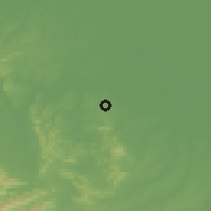 Shaded relief of the 57 km around Yiyang, drawn from the GMTED2010 grid