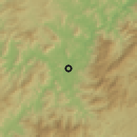 Shaded relief of the 57 km around Yongan, drawn from the GMTED2010 grid
