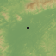 Shaded relief of the 58 km around Yulin, drawn from the GMTED2010 grid
