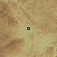 Shaded relief of the 58 km around Yunjinghong, drawn from the GMTED2010 grid