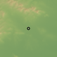 Shaded relief of the 55 km around Yuzhou, drawn from the GMTED2010 grid