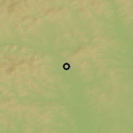 Shaded relief of the 50 km around Zalantun, drawn from the GMTED2010 grid