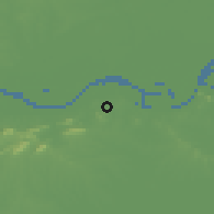 Shaded relief of the 56 km around Zhenjiang, drawn from the GMTED2010 grid