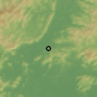 Shaded relief of the 58 km around Chuncheng, drawn from the GMTED2010 grid