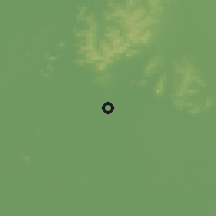 Shaded relief of the 55 km around Zhoucheng, drawn from the GMTED2010 grid