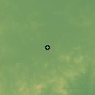 Shaded relief of the 55 km around Zhucheng, drawn from the GMTED2010 grid