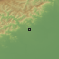 Shaded relief of the 53 km around Zhuozhou, drawn from the GMTED2010 grid