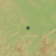 Shaded relief of the 50 km around Cuiluan, drawn from the GMTED2010 grid