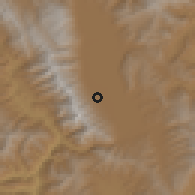 Shaded relief of the 57 km around Dali, drawn from the GMTED2010 grid