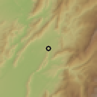 Shaded relief of the 60 km around Agua de Dios, drawn from the GMTED2010 grid
