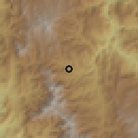Shaded relief of the 60 km around Bolívar, drawn from the GMTED2010 grid