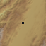 Shaded relief of the 60 km around Bolívar, drawn from the GMTED2010 grid