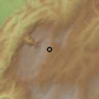 Shaded relief of the 60 km around Bolívar, drawn from the GMTED2010 grid