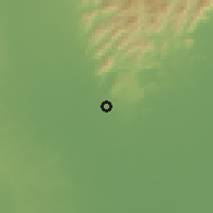Shaded relief of the 60 km around Bosconia, drawn from the GMTED2010 grid