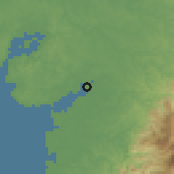 Shaded relief of the 60 km around Buenaventura, drawn from the GMTED2010 grid