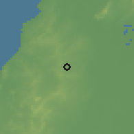 Shaded relief of the 60 km around Buenavista, drawn from the GMTED2010 grid