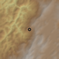 Shaded relief of the 60 km around Buenavista, drawn from the GMTED2010 grid