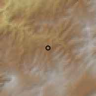 Shaded relief of the 60 km around Buesaco, drawn from the GMTED2010 grid