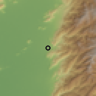 Shaded relief of the 60 km around Agustín Codazzi, drawn from the GMTED2010 grid