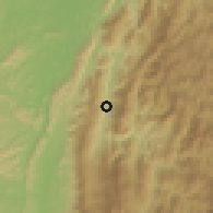 Shaded relief of the 60 km around Cachipay, drawn from the GMTED2010 grid