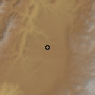 Shaded relief of the 60 km around Cajibío, drawn from the GMTED2010 grid