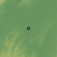 Shaded relief of the 60 km around Calamar, drawn from the GMTED2010 grid