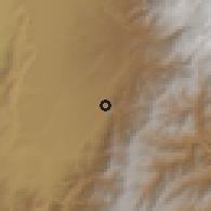 Shaded relief of the 60 km around Calarcá, drawn from the GMTED2010 grid