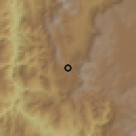 Shaded relief of the 60 km around Caldas, drawn from the GMTED2010 grid