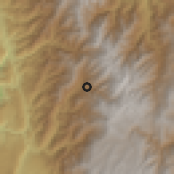 Shaded relief of the 60 km around California, drawn from the GMTED2010 grid