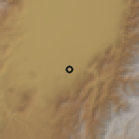 Shaded relief of the 60 km around Caloto, drawn from the GMTED2010 grid
