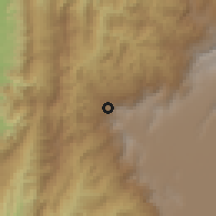 Shaded relief of the 60 km around Albán, drawn from the GMTED2010 grid