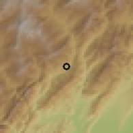 Shaded relief of the 60 km around Campohermoso, drawn from the GMTED2010 grid